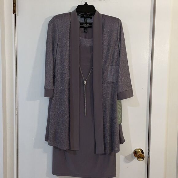 New with Tags R&M Collection Sparkling Silver& Gray Two piece- dress Women’s 6 - Picture 5 of 11